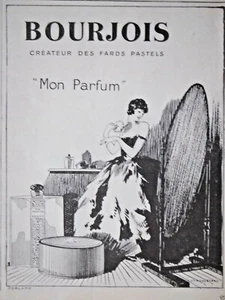PUBLICITÉ DE PRESSE 1926 BOURJOIS MON PARFUM CRÉATEUR DES FARDS PASTELS - Picture 1 of 1