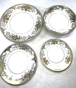 Vintage Kanoa STS Japan Porzellan Set KON58 - Gold Blumen Teller Schale & Untertasse - Bild 1 von 20