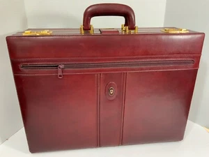 Vintage Michael Scott Leather Double Attache Case burgundy 24K Hardware - Bild 1 von 12