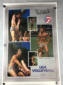 Vintage Tom Selleck Collage Poster 1983 USA Volleyball 33.5” x 23" W. Iooss Jr. - Picture 1 of 5