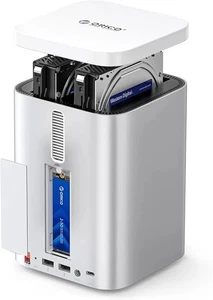 ORICO MiniTower 2-Bay RAID NVMe SSD Enclosure 10Gbps for Mac Mini M4 – M435 - Picture 1 of 8