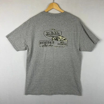 Von Dutch Originals Speed Shop T Shirt Gray Short Sleeve Measures Men's Size M - Image 1 of 4