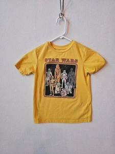 Star Wars T-shirt Boys Size Medium 8 Yellow Vintage Style Graphic Tee - Picture 1 of 3