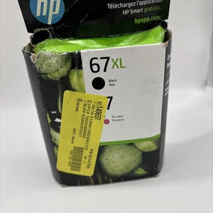 HP Genuine Original Ink 67XL Black And 67 Tri Color 2 Pack 07/2027 - Afbeelding 1 van 4
