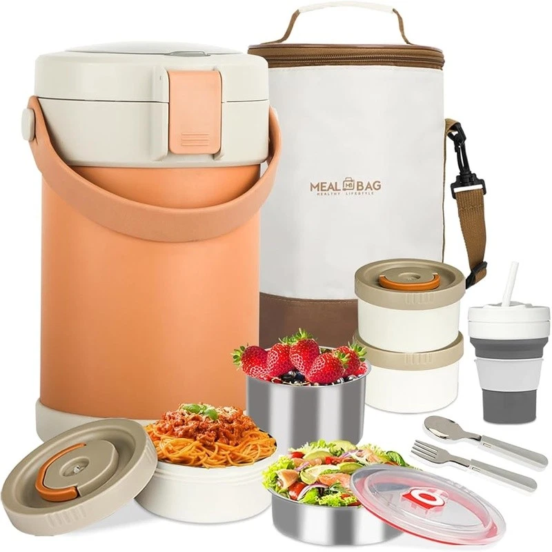 Thermo Hot Food Jar Stackable Bento Boxes Insulated Lunch Containers Adults New - Image 1 of 4