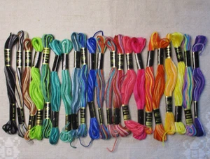 Lot of 21 - IRIS embroidery floss, variegated colors, 8.75 yd / 8 m, 100% Cotton - Picture 1 of 6