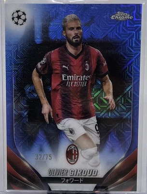 2023-24 Topps Cromo UEFA OLIVIER GIROUD Azul Mojo Refractor TMall AC Milan Foto 1 de 2