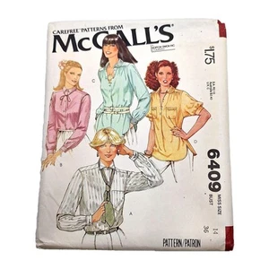 McCall's 6409 Vintage 70er Misses Bluse Gr. 14 B 36 Muster ungeschnitten werkseitig gefaltet - Bild 1 von 6