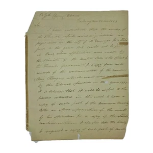1823 Brief an John Quincy Adams re Brig Ranger französische Plünderungsansprüche - Bild 1 von 2