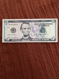 2013 5,00 $ Dollar Schein Note Teuflisch ~ 666. - Bild 1 von 6