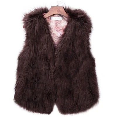 Coat Outwear Lady Women Faux Fur Warmer Vest Waistcoat Gilet Sleeveless Jacket - Image 1 of 4
