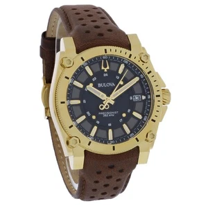 Bulova Precisionist Men's Gold Tone PVD Stainless Black Dial Quartz Watch 97B216 - Picture 1 of 2
