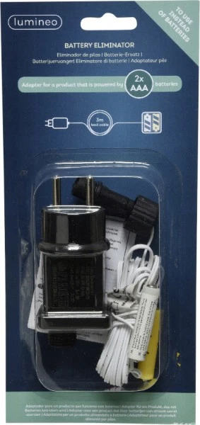 Kaemingk 3 Volt Batterie Adapter AAA weiß,2 x AAA Weihnachtsdeko