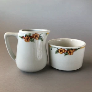 REGO Restaurant Ware, Yellow Solandra Vintage CREAMER & Open SUGAR Bowl - Picture 1 of 10