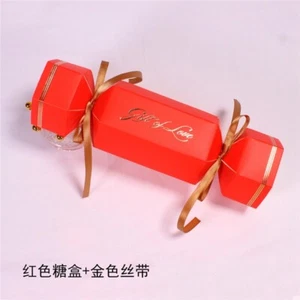 5Pc Small Cracker Gift Boxes Christmas Wine Red | Red Party Wedding Favor - Picture 1 of 12