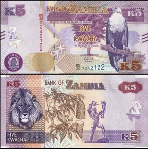 ZAMBIA 5 KWACHA 2020 UNC ROAN ANTELOPE,2 WOMEN AND CHAINBREAKER MONUMENT OF FREE - Picture 1 of 1