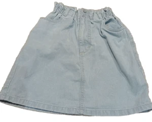 Next Damen Denim Jeans Minirock UK 10 Stretch Paperbag Taille Hellblau Reißverschluss - Bild 1 von 11