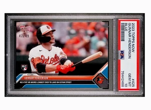 PSA 10 GUNNAR HENDERSON RC 2023 Topps Ahora Variación AZUL /49 ¡La HR más larga de la historia! - Imagen 1 de 3
