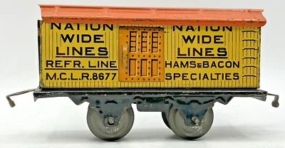 American Flyer Prewar O Gauge 1110 Nation Wide Lines Hams and Bacon Reefer - Image 1 of 4