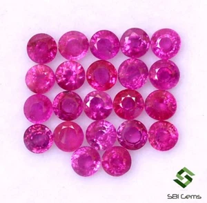 1.99 Cts Natural Ruby Round Cut 2.50 mm Lot 22 Pcs Burma Faceted Loose Gemstones - Picture 1 of 5