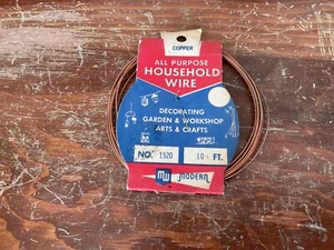 Filo di rame vintage 10’ per decorare e appendere quadri - vecchio stock - Foto 1 di 5