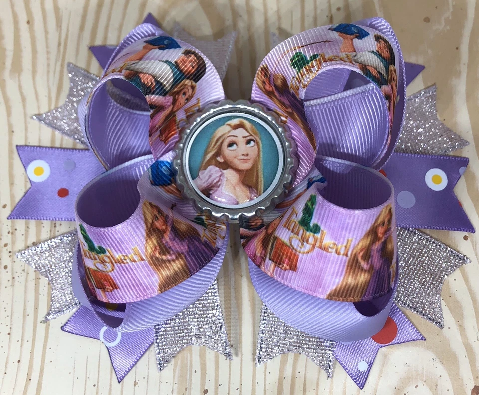 Lazo de pelo grande de doble capa OTT Disney princesa Rapunzel enredado para niñas Foto 1 de 1