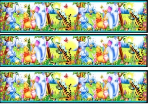 Tortenband Geburtstag Oblate - Fondant  Winnie Pooh & Freunde P3 - Bild 1 von 1