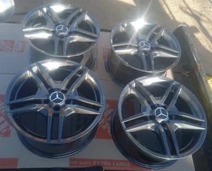 Set 4 Front + Rear Mercedes AMG 18" Wheels Rims Dark Gray grey E350 400 550 - Picture 1 of 5