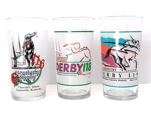 Kentucky Derby Mint Julep Glasses Lot of 3 1990 1992 1993 Official Vintage - Picture 1 of 6