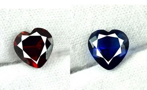 Valentinstagsverkauf 6,70 Karat Herz Saphir & Granat Edelstein Paar natürlich zertifiziert - Bild 1 von 6