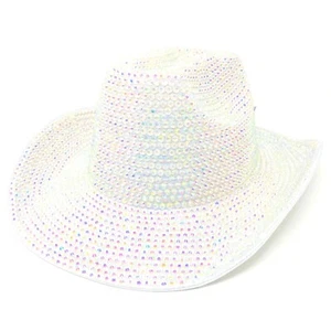 Steampunk RAVE Captain Style Luxury Women Girl Rhinestone Sequin Top Hat - Picture 1 of 22