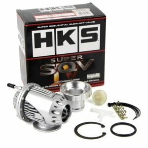 HKS CAR SQV 4 TURBO BLOW OFF VALVE PULL-TYPE SSQV BOV WITH ADAPTER SILVER - Picture 1 of 10