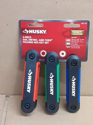 Husky 545 747 SAE/Metric and Torx Folding Hex Key Set (3-Piece) New - Image 1 of 2
