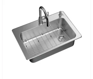 Glacier Bay All-in-1-Drop-In/Unterbau 18G Edelstahl 33 Zoll Einzelschale - Bild 1 von 11