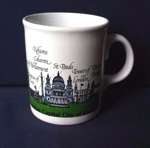 1 Vintage Coffee Mug Cup London Capital City of England Famous Landmarks - Picture 1 of 3