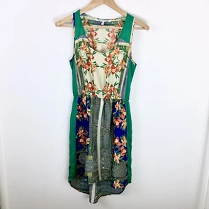 Collective Concepts Nordstroms Hi Low Floral Dress XS Spring Easter Green Blue - Picture 1 of 4