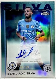BERNARDO SILVA #/199 AUTO AQUA 2024-25 Topps UEFA Chrome MANCHESTER CITY 🔥 - Picture 1 of 1