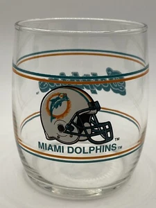 Vtg Miami Dolphins, NFL, 12 Oz Libbey Rocks, Tumbler Glass, 3.5”, EUC - Picture 1 of 4