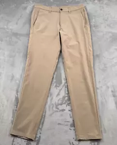 Lululemon Commission Slim Fit Pants Mens Size 32 Beige Khaki Warpstreme - Picture 1 of 13
