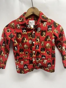 Nick & Nora Flannel Pajama Top Only Dog Breeds Milk Bone Top & Size 4T #2 - Picture 1 of 7