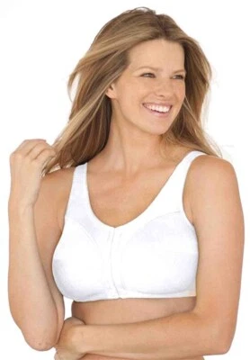 NWOT 54D Comfort Choice Wirefree Front Hook Seamless Leisure Bra White 124326 - Image 1 of 3