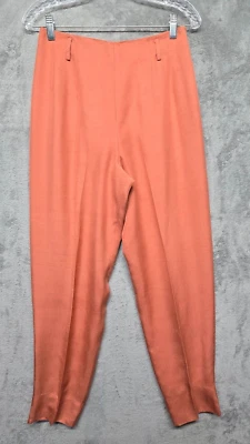 Pantalones WORTH Mujer Talla 6 Naranja Melocotón Seda Cintura Alta Pierna Cónica Carrera Foto 1 de 4