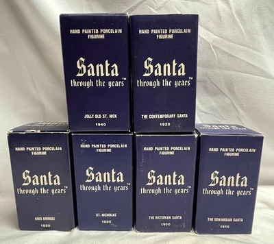Vintage Santa Through The Years Figurines Set of 6 with Original Boxes. Nice! - Image 1 of 4