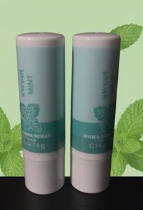 Lot Of 2 Sweet Mint Lip Balm Sealed Bath & Body Works 0.14 Oz Set New - Picture 1 of 5