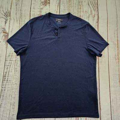Camiseta Henley de manga corta azul elástica Alfani mezcla de poliéster para hombre L Foto 1 de 4