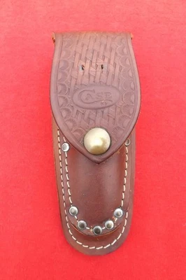 CASE XX BASKETWEAVE CHANGER BROWN LEATHER SHEATH NO KNIFE SHEATH ONLY NEVER USED - Image 1 of 4