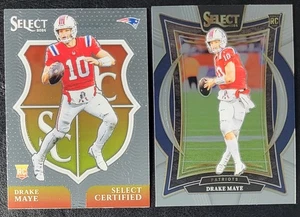 DRAKE MAYE RC 2024 Select Concourse #27 & SELECT CERTIFIED INSERT #3 PATRIOTS - Picture 1 of 2