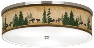 Moose Lodge Giclee Nickel 20 1/4" Wide Ceiling Light - Picture 1 of 4