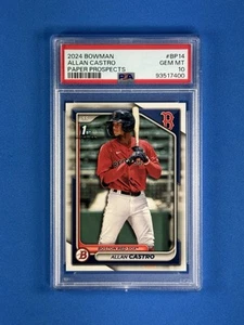 2024 Bowman Baseball Paper Prospects BP14 Allan Castro PSA 10 - Picture 1 of 2