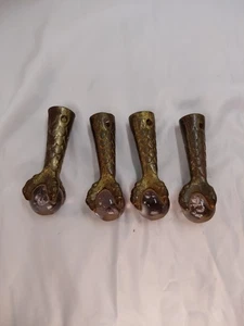 Antike Kugel & Kralle Metall und Glas Tischfüße 4er Set - Bild 1 von 10